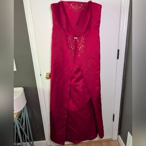 Michaelangelo Dress Formal Prom Satin Red Maxi Women's Size 20 Stapless